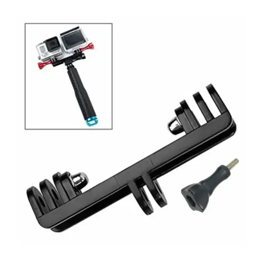 Двоен адаптер за GoPro с два монтажни гнезда и един винт.