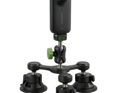 Вакуум стойка с 3 вендузи и insta360 камера.