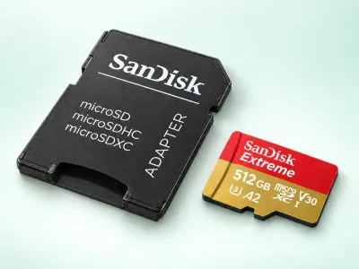 SanDisk Extreme microSDXC 512GB U3 V30 A2 със SD адаптер