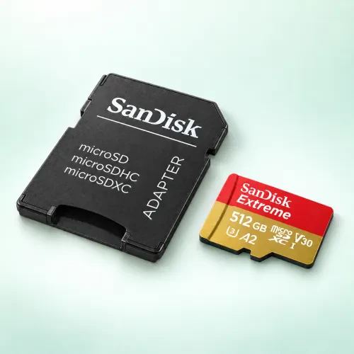 SanDisk Extreme microSDXC 512GB U3 V30 A2 със SD адаптер